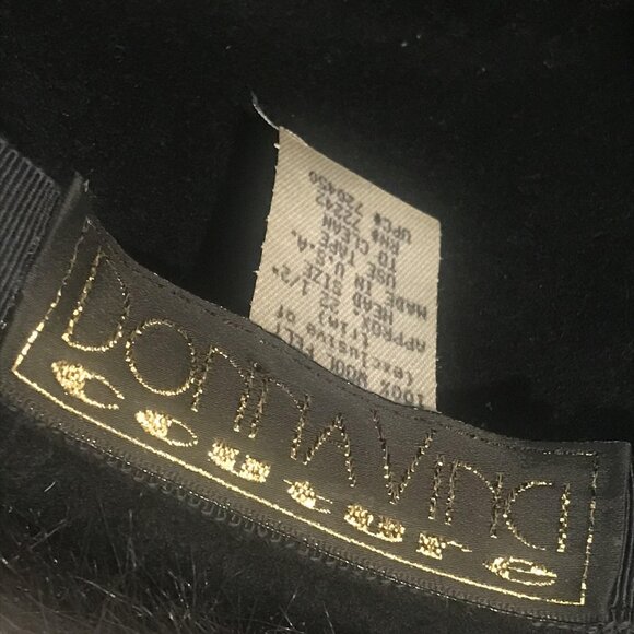 Vintage Donna Vinci Couture Hat Womens Fur Pill Box Feather Sequin Art Deco - Picture 8 of 10